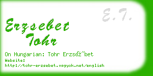 erzsebet tohr business card